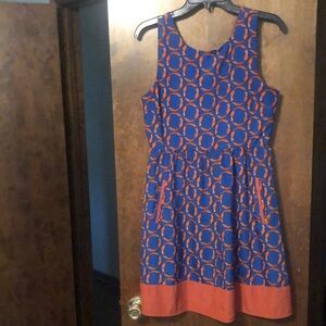 Maison Jules Blue and Orange Mini Dress
